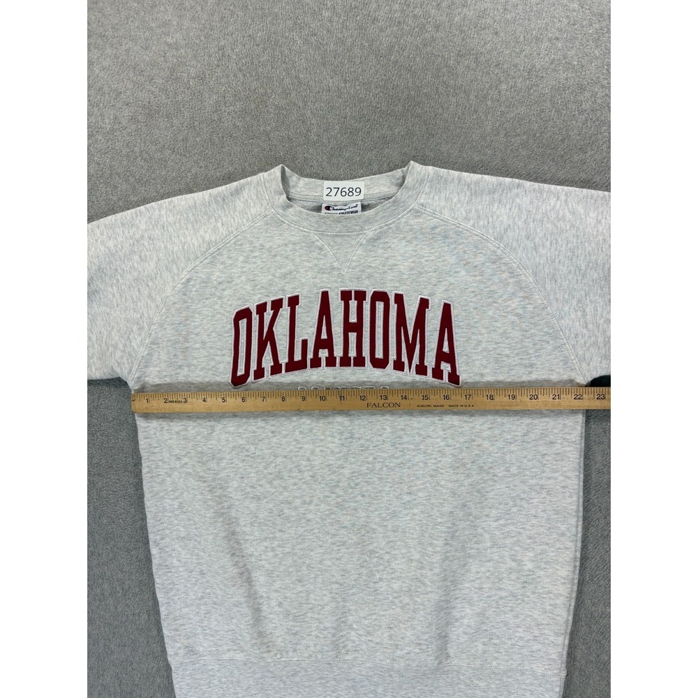 Oklahoma Sooners Champion Stitched Campus Crew Sweatshirt (Men's Medium) Gray - Picture 7 of 12